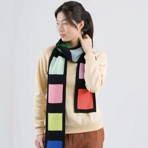 Verloop swatch skinny scarf in black